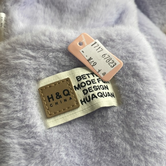 Lilac Purple Kawaii Fluffy Scarf Hat (OUT OF STOCK) - Picture 3 of 4